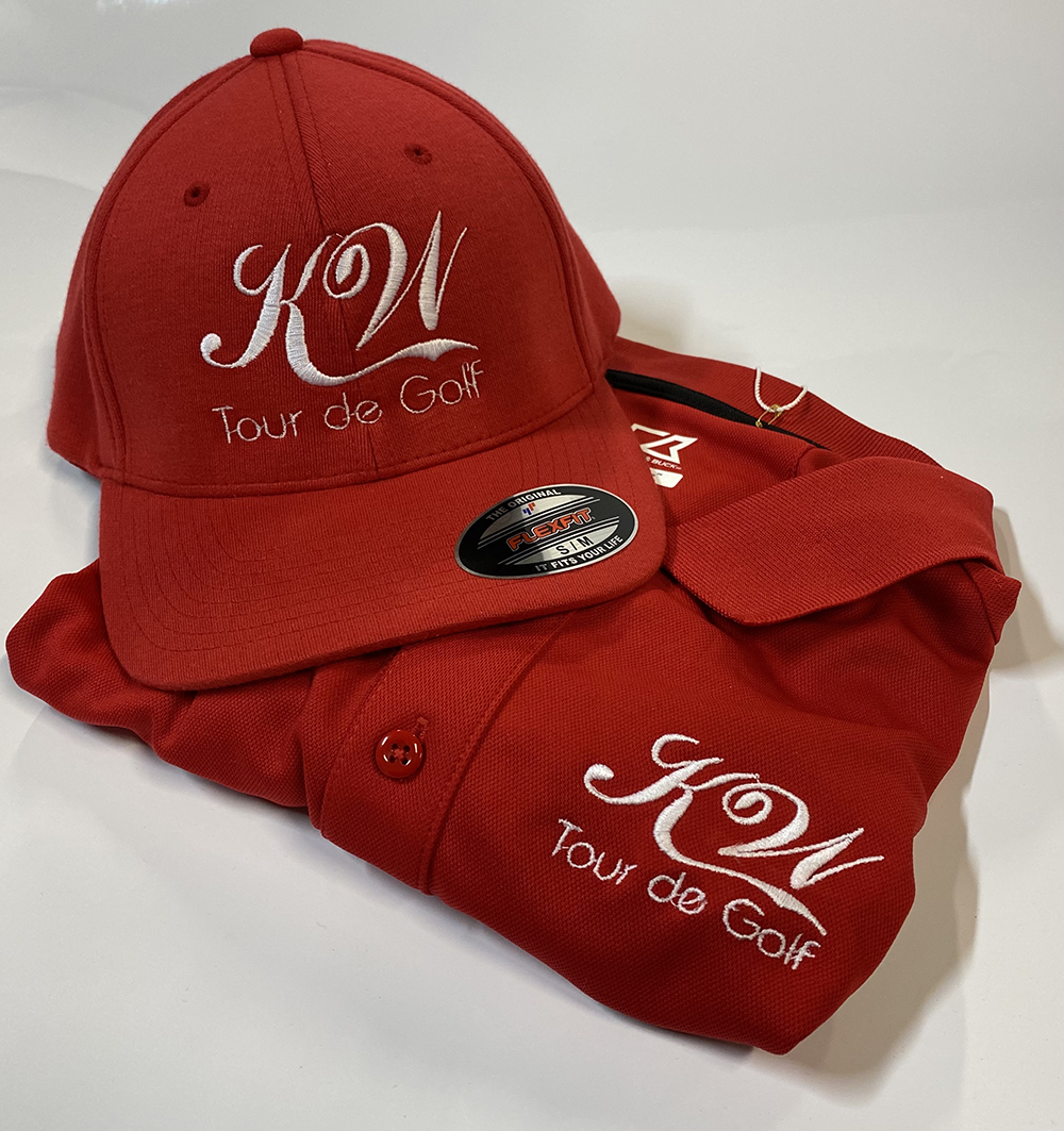 Golfkepsar och pikéer med brodyr