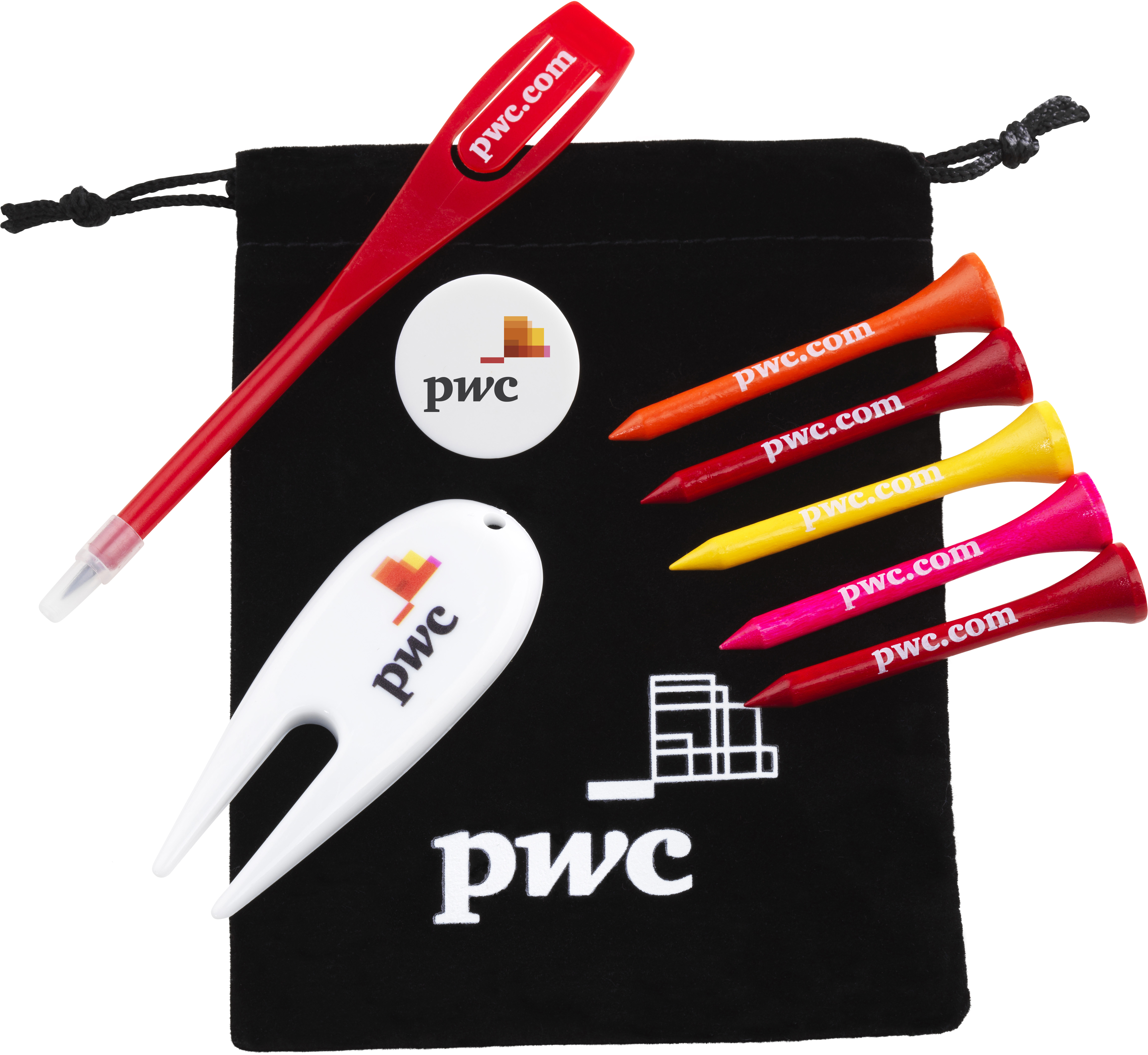 Startkit med pegar, greenlagare etc