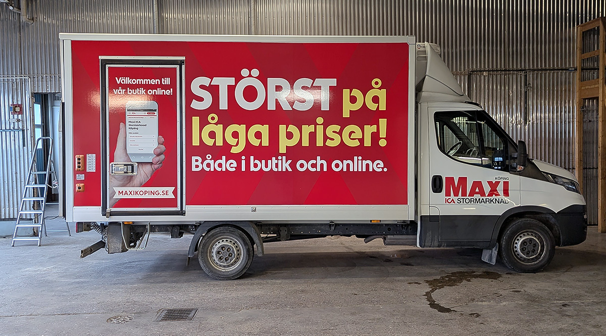 Bildekor till ICA Maxis leveransbil - Reklamhuset RINK